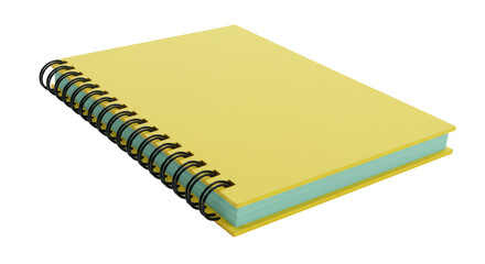 Isolated Yellow Spiral Notebook