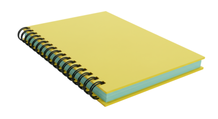 Isolated Yellow Spiral Notebook