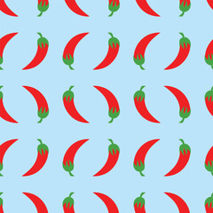Seamless vector pattern with red hot peppers