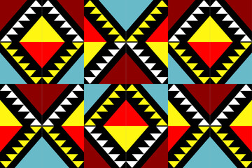 Geometric, seamless,pixel traditional ethnic, thai pattern, fabric pattern for textiles, rugs, wallpaper, clothing, sarong, batik, print, background, cover, illustration