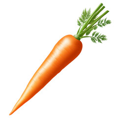 Fresh carrot with vibrant green leaves isolated on transparent transparent background, showcasing natural beauty and color, Carrot isolated on trransparent