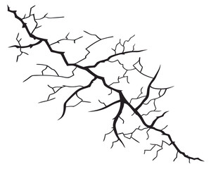 Obraz premium Cracked earth effect, detailed fracture pattern on a white backdrop.