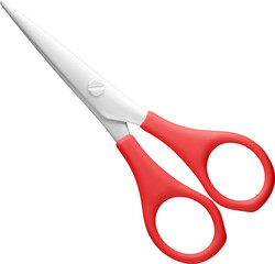 3D scissors with red plastic handles