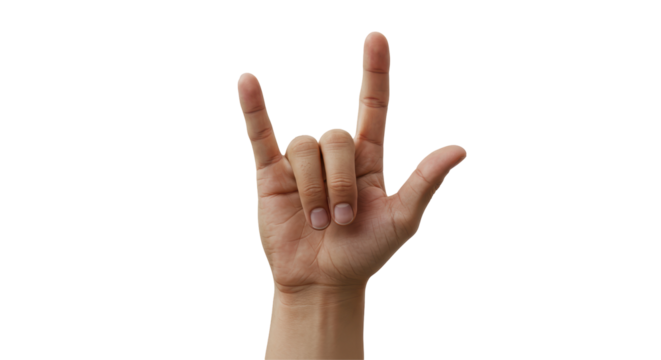 Isolated Hand Making Rock and Roll Sign