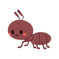 Vector image of a cute, colorful character ant. This illustration showcases the intricate features of an ant's anatomy. Perfect for educational materials, insect related designs