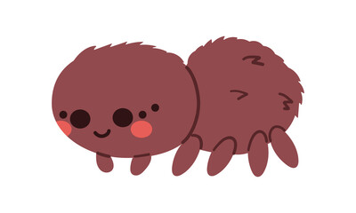 Cute Spider Cartoon Character. Vector Illustration Flat Design Isolated On white Background ,hand drawn .