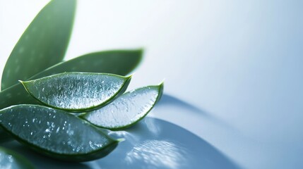 Obraz premium Aloe Vera Slices on Light Background (1)