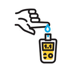 Vector multi color icon for blood sugar level