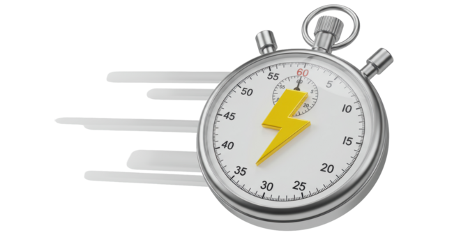 Isolated Stopwatch with Lightning Bolt