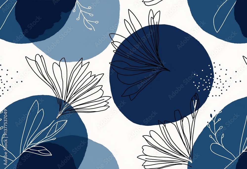Poster transform your design projects with this elegant pattern showcasing large, circular shapes in cobalt