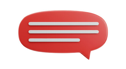 Isolated Red Speech Bubble