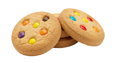 Isolated Pile of Cookies with Colorful Candy