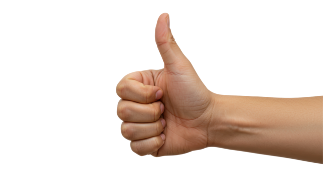 Isolated Thumbs Up Hand Gesture