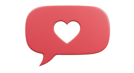 Isolated Pink Heart Chat Bubble