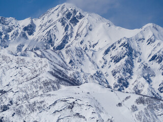 冬の北アルプス　五竜岳　長野県白馬村