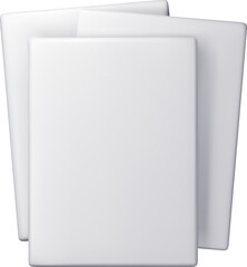 3d white blank paper page document heap