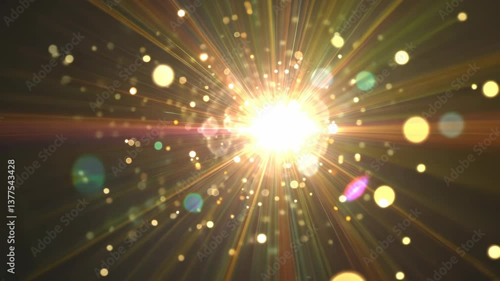 Poster bright light rays create a captivating visual display of vibrant colors in a dark setting