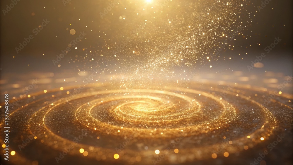 Poster captivating spiral design with shining light in the background creating an ethereal atmosphere