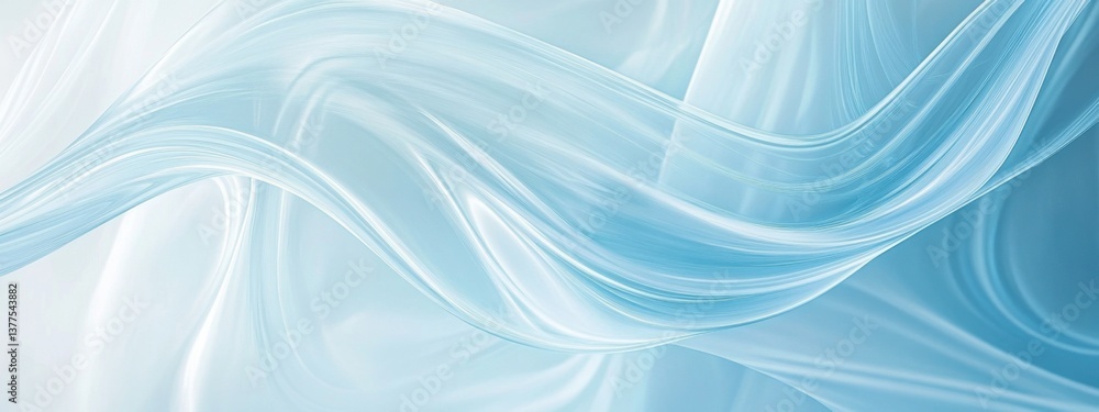 Poster swirling blue abstract patterns create a calming atmosphere in a serene digital art composition