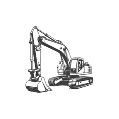 excavator on a white background