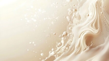 Abstract Creamy Fluid Forms with Bubbles and Swirling Patterns