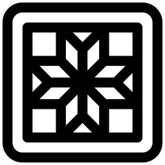 Quilting. Editable stroke vector icon.