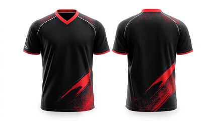 Black and Red Sports Jersey Design E-sports, Gaming, or Team Uniform