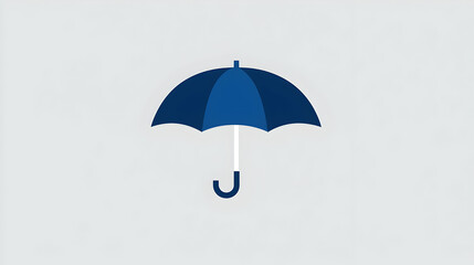 Elegant Blue Umbrella Design on Minimalist Background for Stock Use