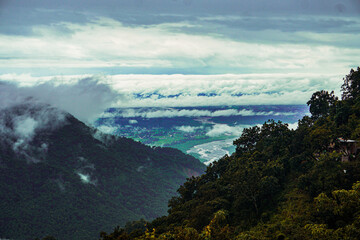 mountain landscape with clouds