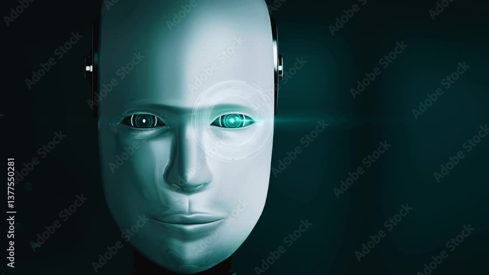 Poster future financial technology controll by ai robot huminoid uses machine learning and artificial intel