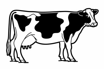 black and white cow