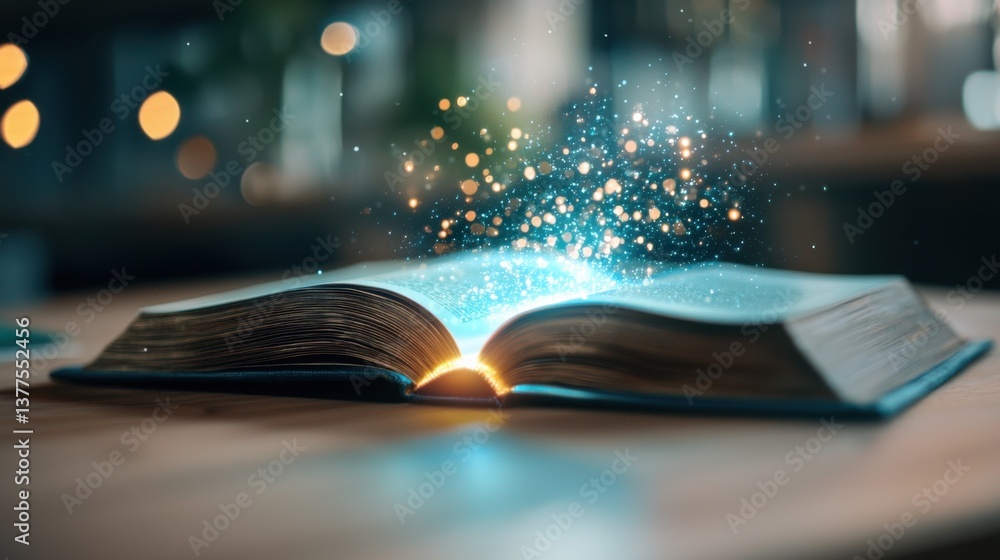 Poster cutting-edge digital library with students exploring a high-tech, ai-curated information landscape p
