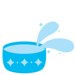 Hippopotamus, Songkran, Water Festival, Thailand, Cute, Cartoon, Bucket, Flower, Celebration, Holiday, Fun, Vector, Graphic, Illustration, Design, Asian, Traditional, Culture, Playful, Happy