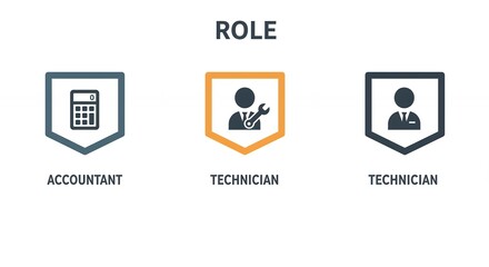 Icons Displaying Accountant and Technician Roles in a Business Setting