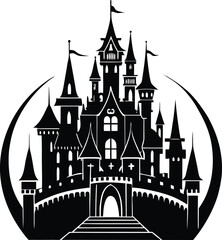 Obraz premium Castle Silhouette Vector