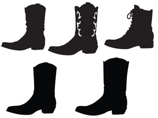
Cowboy Boot black silhouette vector, Cowboy boot icon vector illustration on white background
