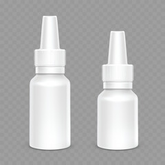Plastic Bottles with Nozzle Medical Packaging White Bottles Vector