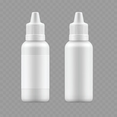 Plastic Bottles with Nozzle Medical Packaging White Bottles Vector