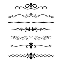 A collection of ornamental flourishes and decorative design elements.