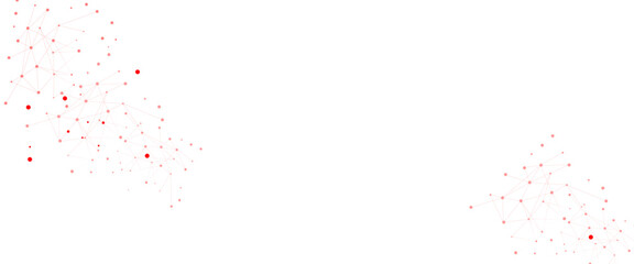 Vector white background with red dots and lines background design.
