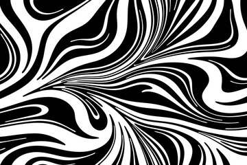 Black fluid wavy abstract lines background. Design illustration for decoration, wall decor, wallpaper, cover, banner.