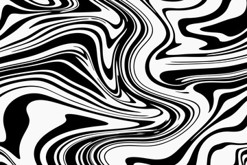 Black fluid wavy abstract lines background. Design illustration for decoration, wall decor, wallpaper, cover, banner.
