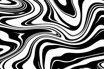 Fototapeta premium Black fluid wavy abstract lines background. Design illustration for decoration, wall decor, wallpaper, cover, banner.