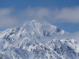 冬の北アルプス　長野県白馬村