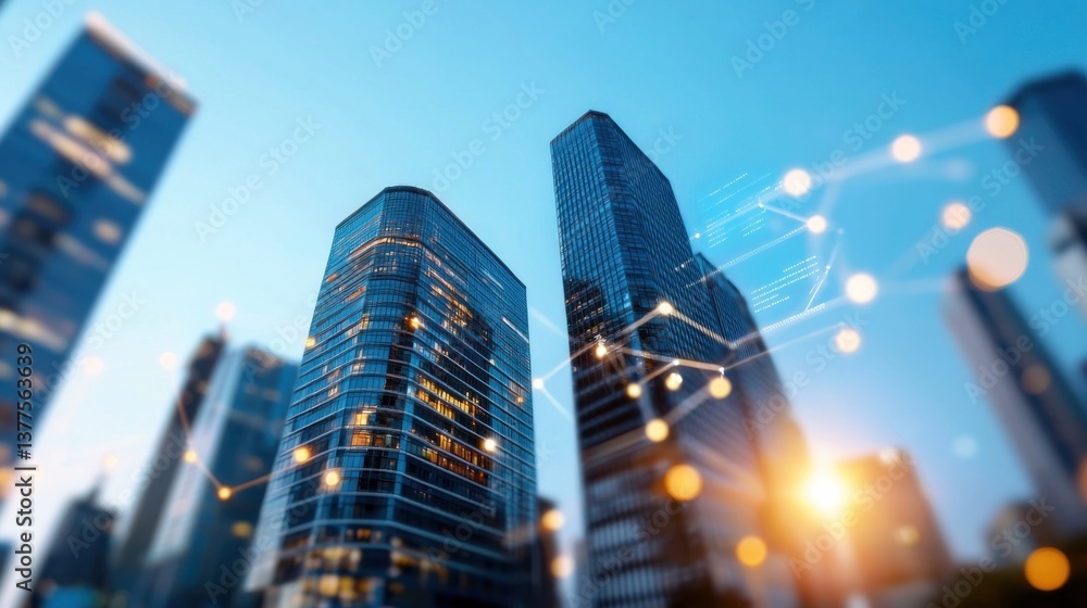 Poster a smart building specialist analyzing and optimizing the energy efficiency of a modern skyscraper in