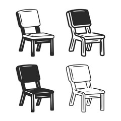 Cartoon Chair Clipart – Fun and Stylish Seating Illustration