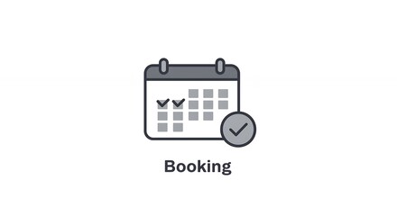 Booking Calendar Icon Showing Scheduled Events and Completed Tasks
