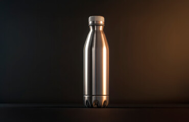 Stainless steel water bottle mockup