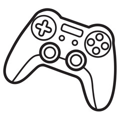 Video game controller line art black vector,Video Gamepad vector icon illustration on white background
