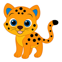 Funny Cheetah Vector Illustration, Cartoon Clipart, and Line Art Design on White Background, Funny cheetah vector illustration, cartoon clipart, and line art design on white background.